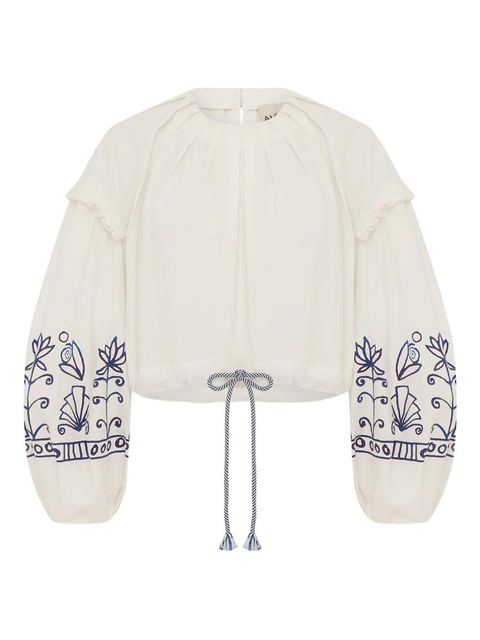 ALEMAIS Leela ruffled floral top - Neutrals - zdjęcie produktu nr 1