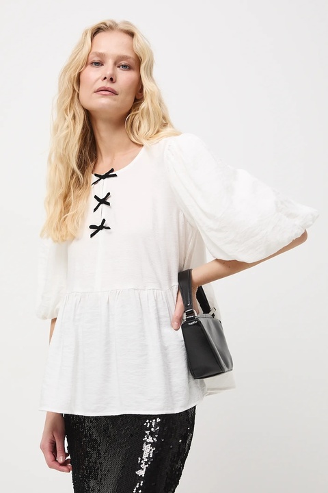 Medicine bluzka damska kolor beżowy gładka - zdjęcie produktu nr 2