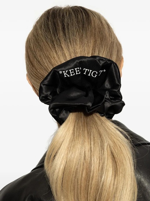 Off-White Keep Tight silk scrunchie - Black - zdjęcie produktu nr 2