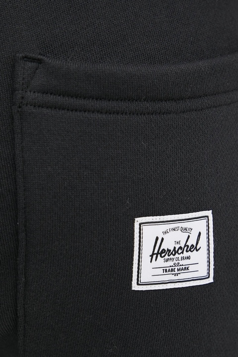 Herschel szorty bawełniane damskie kolor czarny gładkie high waist 50307-00001 - zdjęcie produktu nr 1