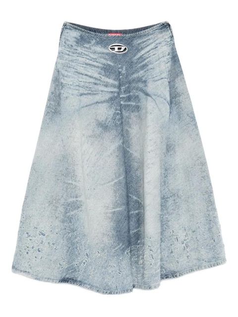 Diesel acid-wash logo-plaque denim midi A-line skirt - Blue - zdjęcie produktu nr 1