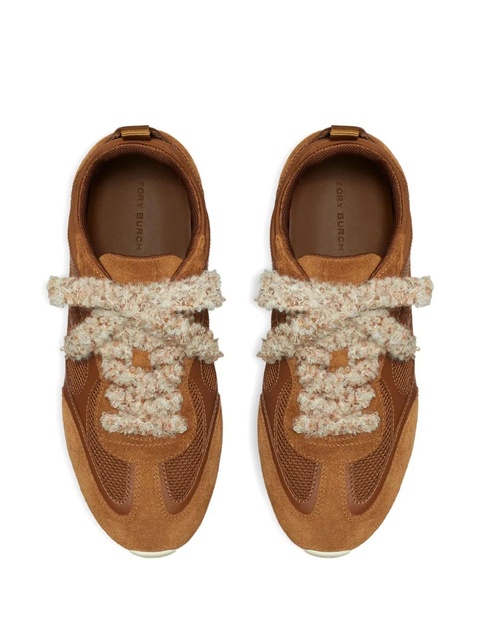 Tory Burch leather mesh panel trainers - Brown - zdjęcie produktu nr 2