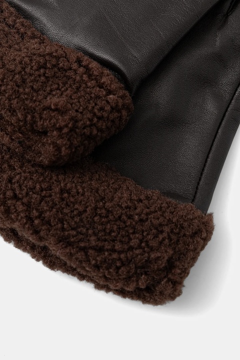 Answear.LAB rękawiczki skórzane damskie kolor brązowy - zdjęcie produktu nr 2