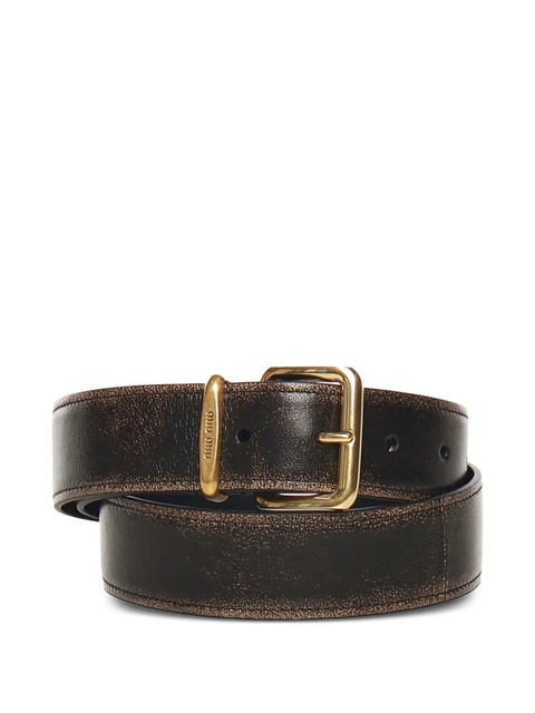 Miu Miu square-buckle leather belt - Brown - zdjęcie produktu nr 1