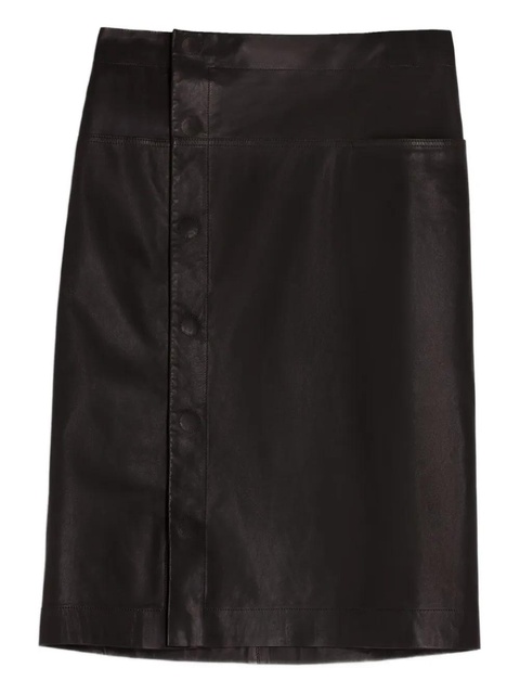 LEMAIRE snap-fastening leather skirt - Black - zdjęcie produktu nr 2