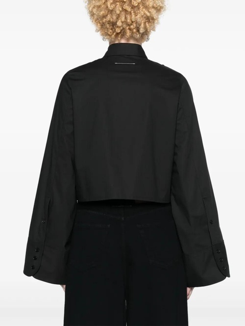 MM6 Maison Margiela extra-long sleeve cropped shirt - Black - zdjęcie produktu nr 1