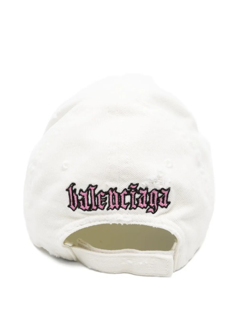 Balenciaga Blackletter Script logo-embroidered cap - White - zdjęcie produktu nr 2