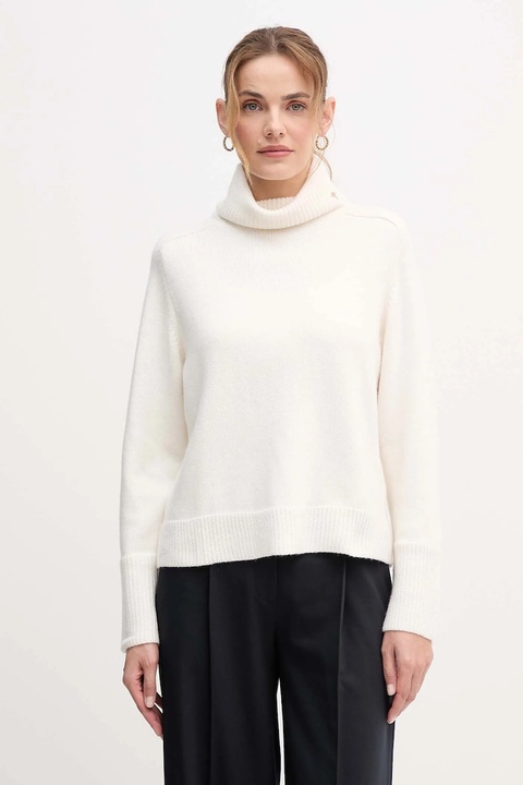 Joop! sweter z dodatkiem wełny damski kolor beżowy z golfem 30049417 - zdjęcie produktu nr 1