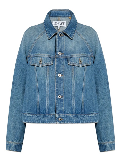 LOEWE raglan-sleeve denim jacket - Blue - zdjęcie produktu nr 1