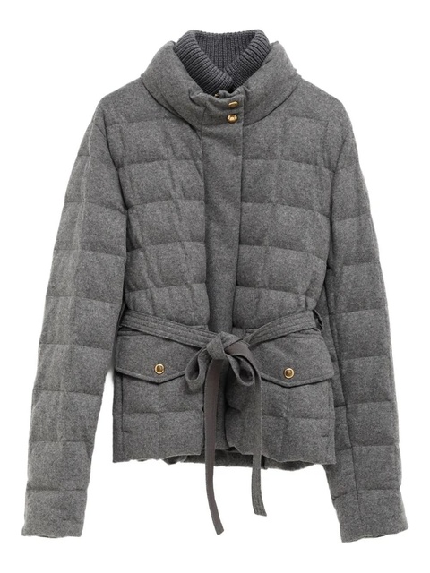 Moncler Bussettes quilted belted jacket - Grey - zdjęcie produktu nr 1