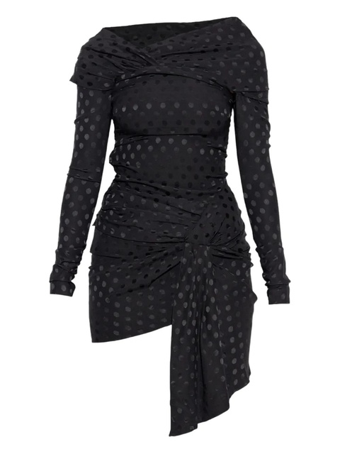 ISABEL MARANT draped polka-dot mini dress - Black - zdjęcie produktu nr 1