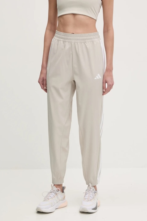 adidas Performance spodnie treningowe 3 Stripes kolor beżowy z aplikacją JD6522 - zdjęcie produktu nr 1