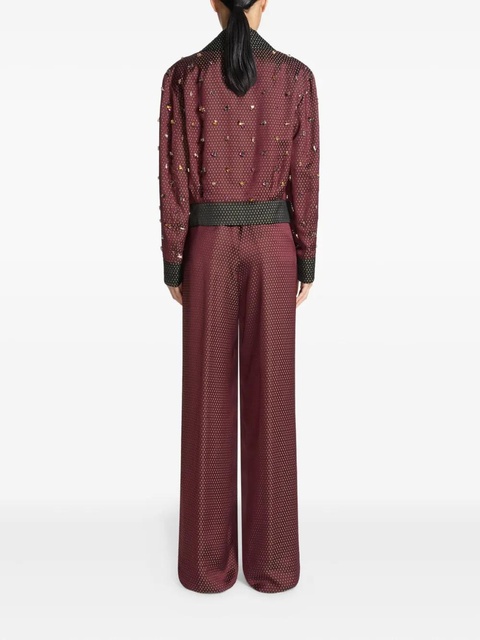 DRIES VAN NOTEN jacquard cropped jacket - Red - zdjęcie produktu nr 2
