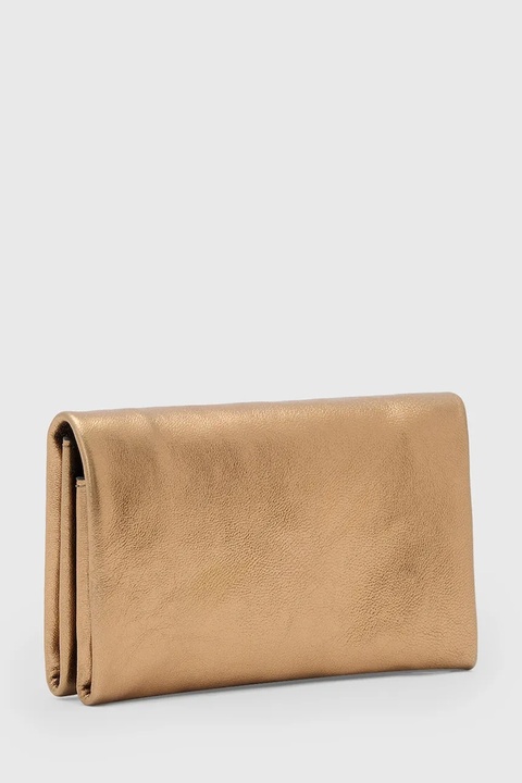 AllSaints portfel skórzany HARLUNA damski kolor złoty W205XD - zdjęcie produktu nr 2