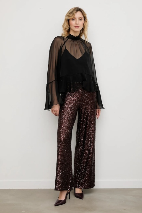 Answear.LAB spodnie damskie kolor brązowy szerokie high waist - zdjęcie produktu nr 2