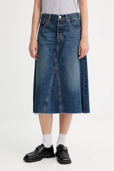 Levi's spódnica jeansowa kolor niebieski midi rozkloszowana A9316 - zdjęcie produktu nr 1