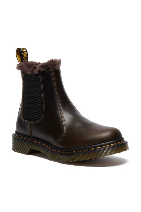 Dr. Martens sztyblety skórzane 2976 Leonore damskie kolor brązowy na platformie lekko ocieplone DM41415020 - zdjęcie produktu nr 1