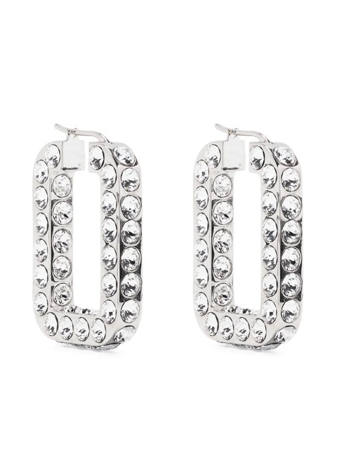 Amina Muaddi Charlotte crystal-embellished hoop earrings - Silver - zdjęcie produktu nr 2