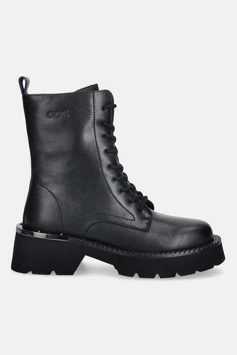 GOE workery skórzane damskie kolor czarny na platformie lekko ocieplone SS2N4164 BLACK - zdjęcie produktu nr 2