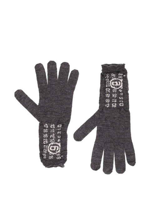 MM6 Maison Margiela numbers-motif gloves - Grey - zdjęcie produktu nr 2