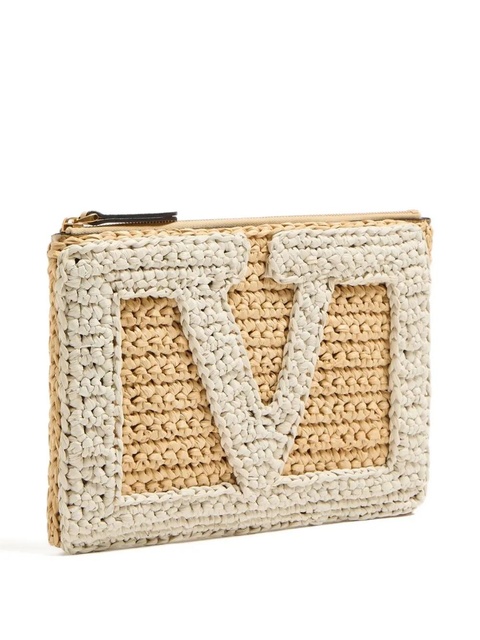 Valentino Garavani Viva Superstar raffia clutch bag - Neutrals - zdjęcie produktu nr 2