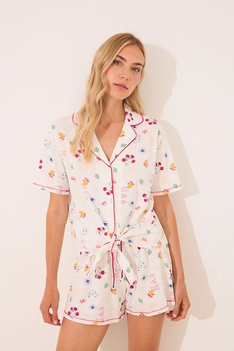 women'secret piżama bawełniana damska kolor biały bawełniana 3132114 - zdjęcie produktu nr 1