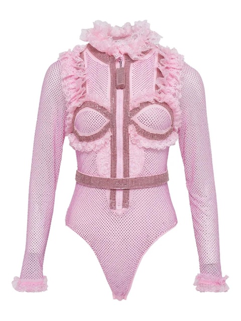 Self-Portrait ruffled bodysuit - Pink - zdjęcie produktu nr 2