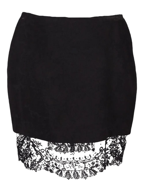 Saint Laurent lace-trim mini skirt - Black - zdjęcie produktu nr 2