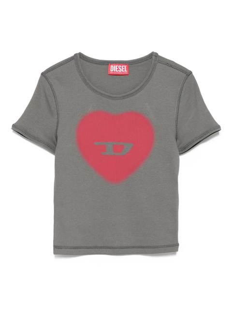 Diesel T-Ele heart-print T-shirt - Grey - zdjęcie produktu nr 1