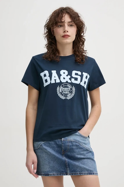 BA&SH t-shirt bawełniany IONI damski kolor granatowy 1E25IONI - zdjęcie produktu nr 1