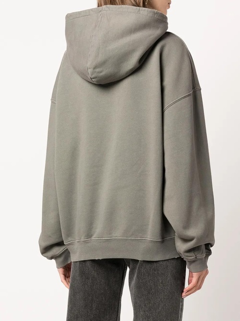 ANINE BING harvey combed-cotton hoodie - Grey - zdjęcie produktu nr 2