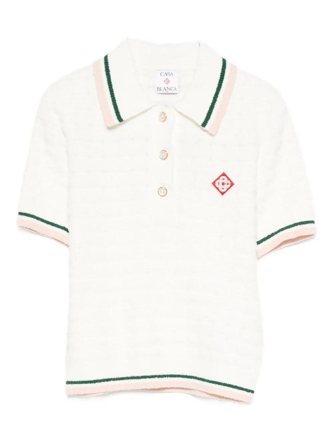 Casablanca textured-knit polo dress - White - zdjęcie produktu nr 1