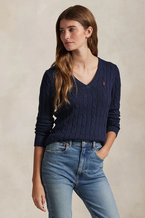 Polo Ralph Lauren sweter bawełniany kolor granatowy lekki 211891641 - zdjęcie produktu nr 1