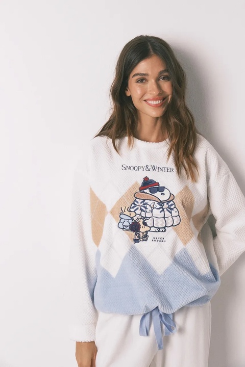 women'secret piżama SNOOPY damska kolor beżowy 3132229 - zdjęcie produktu nr 2