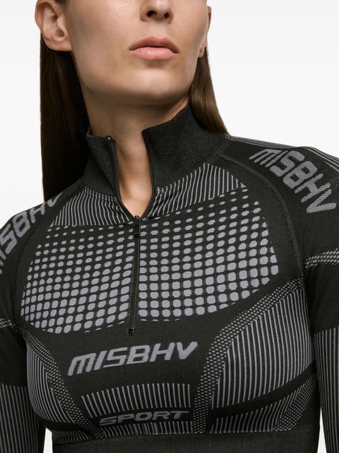 MISBHV jacquard striped quarter-zip longsleeve - Black - zdjęcie produktu nr 1