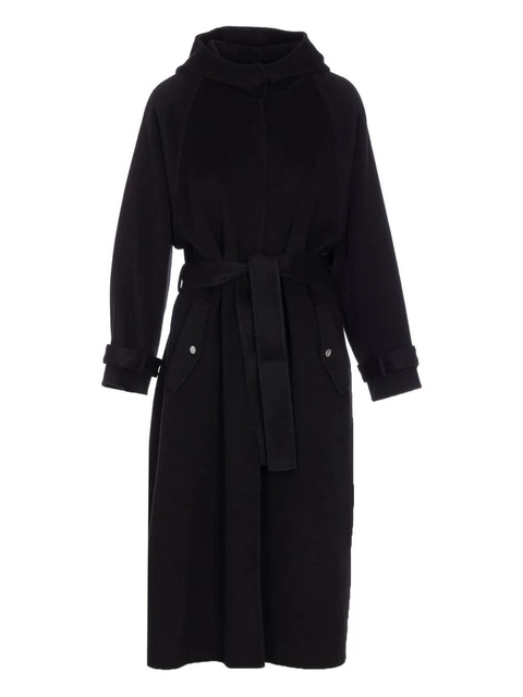 PINKO hooded belted coat - Black - zdjęcie produktu nr 2