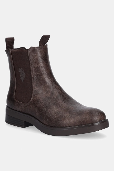 U.S. Polo Assn. sztyblety YLENIA003 damskie kolor brązowy na płaskim obcasie YLENIA003W/EY1 - zdjęcie produktu nr 1