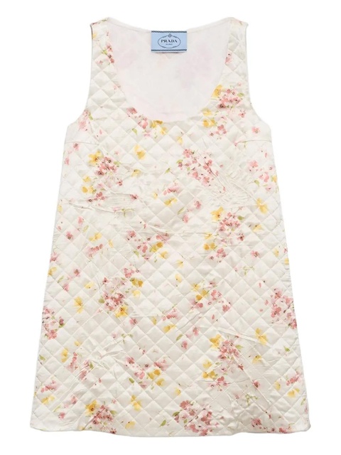 Prada floral quilted satin mini dress - Neutrals - zdjęcie produktu nr 1