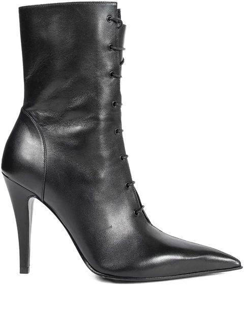 Alexander McQueen lace-up stiletto leather ankle boots - Black - zdjęcie produktu nr 1