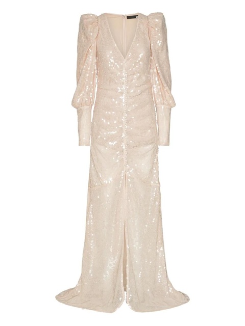 ROTATE BIRGER CHRISTENSEN sequin-embellishment puff-sleeve maxi dress - Pink - zdjęcie produktu nr 1