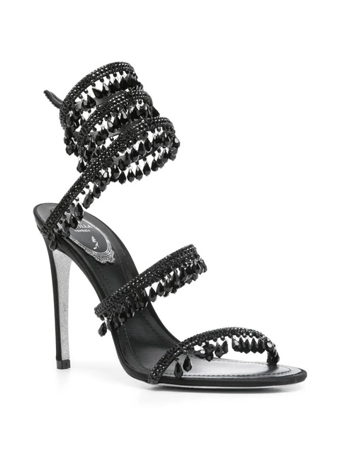 René Caovilla 110mm beaded-embellished stiletto sandals - Black - zdjęcie produktu nr 2