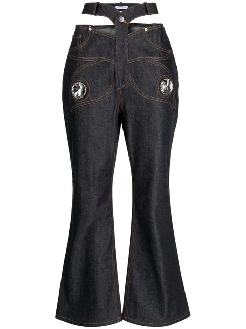 AREA Butterfly cut-out flared jeans - Blue - zdjęcie produktu nr 1