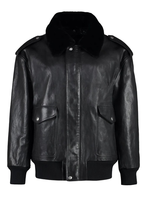Prada leather bomber jacket - Black - zdjęcie produktu nr 1