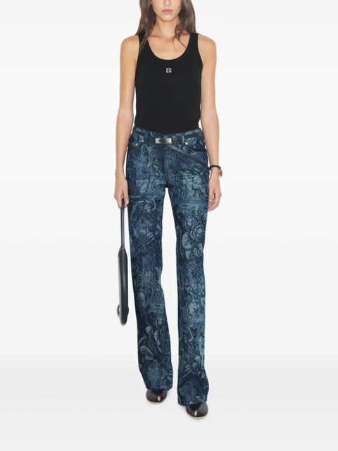 Tory Burch printed-pattern flared jeans - Blue - zdjęcie produktu nr 1