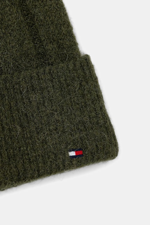 Tommy Hilfiger czapka z dodatkiem wełny kolor zielony AW0AW17779 - zdjęcie produktu nr 2