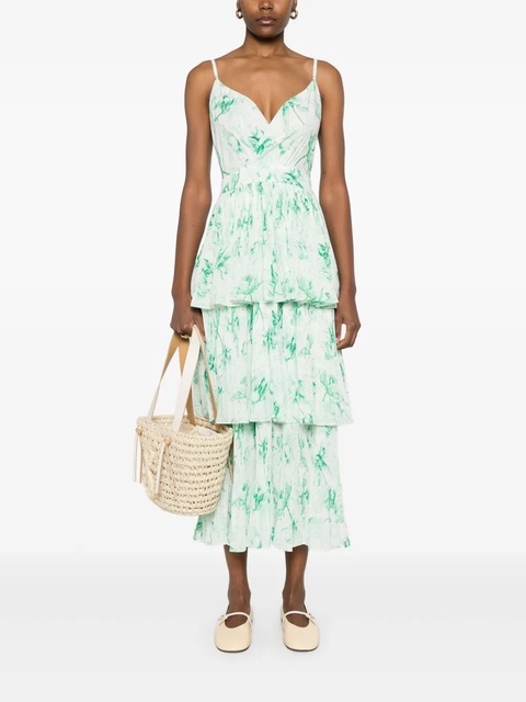 Maje patterned ruffled maxi dres - Green - zdjęcie produktu nr 2