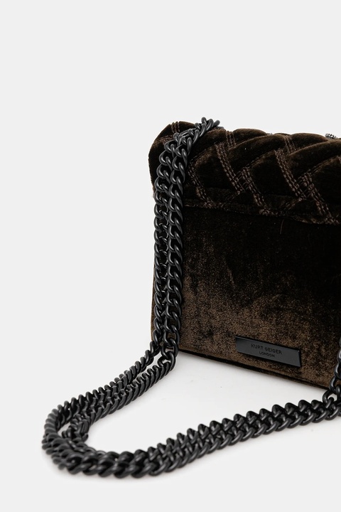 Kurt Geiger London torebka VELVET MINI KENSINGTON kolor brązowy 5018331789 - zdjęcie produktu nr 1