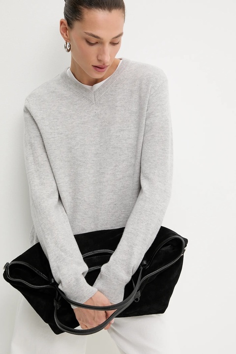 Answear.LAB sweter z wełny merino damski kolor szary lekki - zdjęcie produktu nr 1