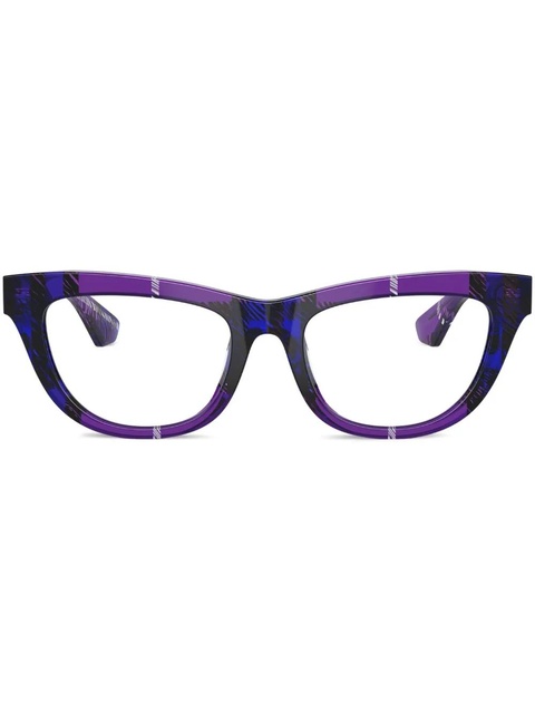 Burberry Eyewear check-pattern cat-eye glasses - Purple - zdjęcie produktu nr 1