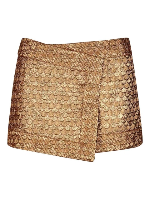 Johanna Ortiz scale-pattern wrap mini skirt - Gold - zdjęcie produktu nr 1